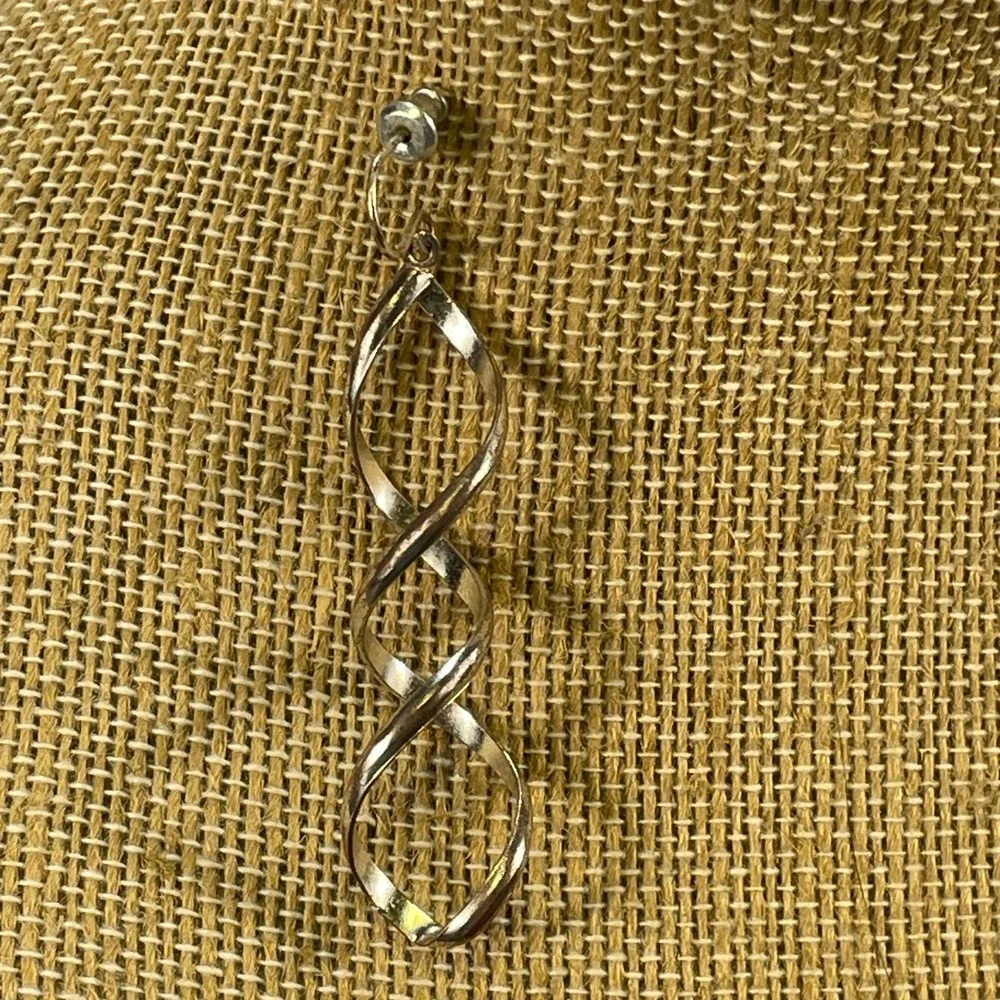 Spiral Twist Drop Dangle Earrings Silver Tone Boho Fashion Statement Jewelry